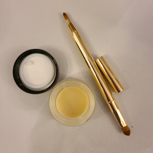 Healing lip balm and beauty brush by Lisa Louise